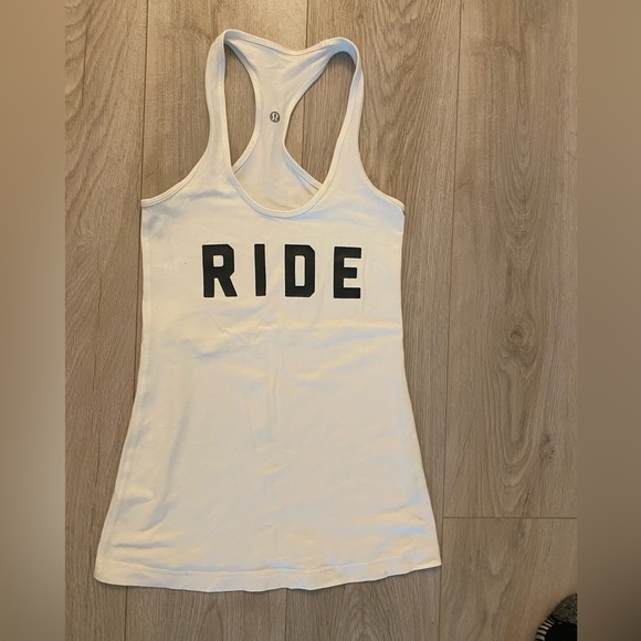 Lululemon racer back tops- 3 colours: bright pink, light purple and white (RIDE) - Picture 3 of 6